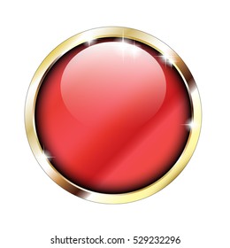 Abstract red background in a golden frame, with space for your text. Vector illustration, on transparent background.