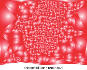 Abstract red background with gradient circles, bubbles. Beautiful background with particles. Vector clip art.