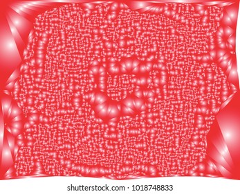Abstract red background with gradient circles, bubbles. Beautiful background with particles. Vector clip art.