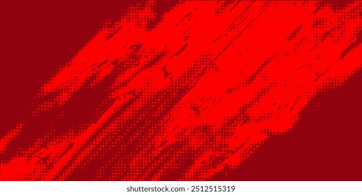 Fondo rojo Abstractas con puntos de semitono. Moderno y Creativo Diseño de Tendencias en Ilustración vectorial