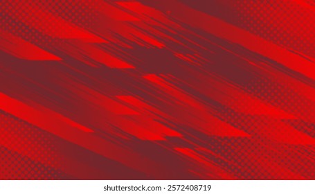 Abstract red background with halftone effect, diagonal stripes. 