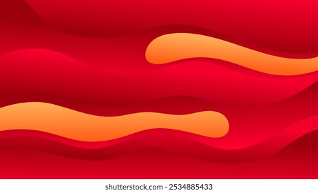 ABSTRACT RED BACKGROUND WITH HAND DRAWN SHAPES GRADIENT ORANGE COLOR DESIGN VECTOR TEMPLATE FOR WALLPAPER, COVER DESIGN, HOMEPAGE DESIGN