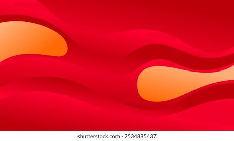 ABSTRACT RED BACKGROUND WITH HAND DRAWN SHAPES GRADIENT ORANGE COLOR DESIGN VECTOR TEMPLATE FOR WALLPAPER, COVER DESIGN, HOMEPAGE DESIGN