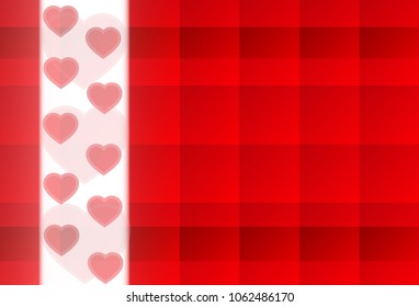 abstract red background and red hearts