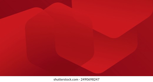 Abstract red background with hexagon. Dynamic shapes polygon composition. Vector illustration