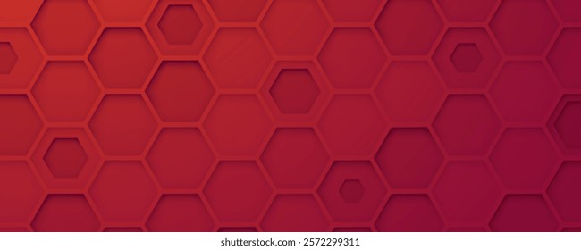 Abstract red background hexagon shape texture design vector