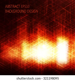 Abstract red background. Hexagonal pattern structure. Vector image. Mesh used.