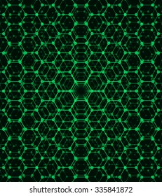 Abstract Red Background with Hexagons. Hexagonal Grid Background. Vector illustration. 
