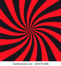 Abstract red background illustration of meandering red and black stripes. Beautiful background.
