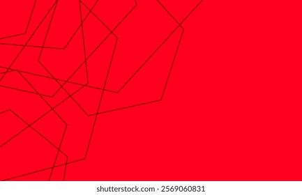 Abstract Red Background with Intersecting Geometric Lines