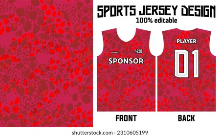Abstract red background jersey design for sport uniform