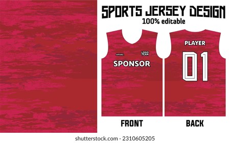 Abstract red background jersey design for sport uniform