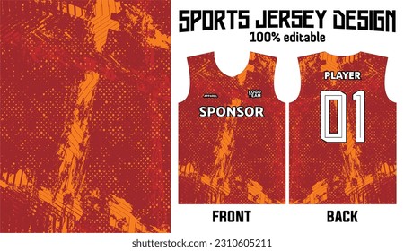 Resumen diseño jersey de fondo rojo para uniforme deportivo