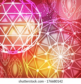 Resumen de fondo rojo con corte lineal de diamantes