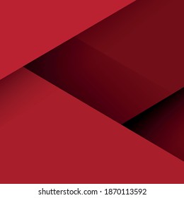 Abstract red background with lines and shadows - Vector illustration