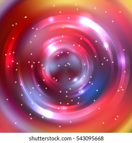 Abstract red background with luminous swirling backdrop. Shiny swirl background.  Intersection curves. 