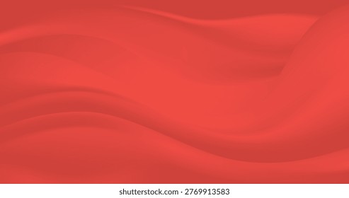 An abstract red background mimicking coral fabric, draped with dimensional warm tones and natural hues, soft curves, and light reflections along the fabric folds create a tactile, weighty, and vibrant feel.