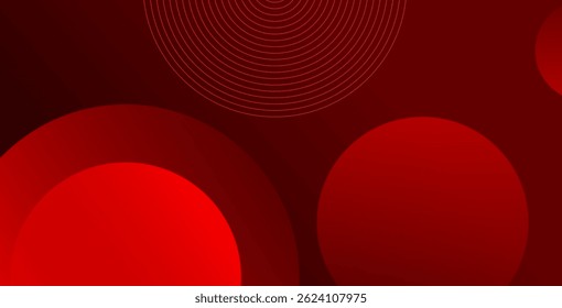 Fondo rojo Abstractas con Elementos circulares modernos. Ilustración vectorial de moda con llamativos tonos rojos, perfecta para carteles, Anuncios y diseños digitales.