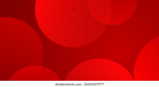 Fondo rojo Abstractas con Elementos circulares modernos. Ilustración vectorial de moda con llamativos tonos rojos, perfecta para carteles, Anuncios y diseños digitales.