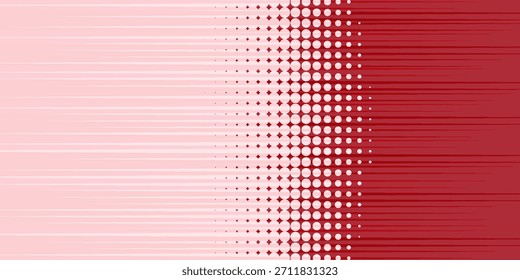 Abstrakter roter Hintergrund mit modernem Rasterpunktmuster. Vektorgrafik-Design mit Farbverlauf-Fade-Effekt für Unternehmens- oder Technologie-Banner.