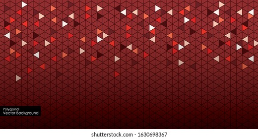 Abstract red background with mosaic triangle
