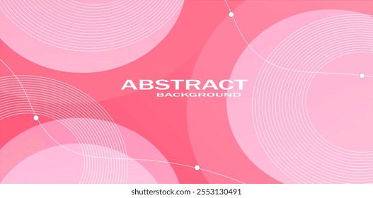 Fondo rojo Abstractas con el círculo rosado baja opacidad superpuesta con líneas blancas . Anuncio de Plantilla futurista para fondo de Web. Ilustración vectorial.