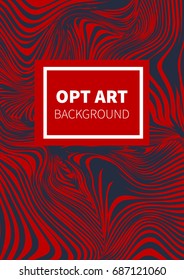 Abstract red background optical illusion. Cover template, banner, cards, brochures, flyers. Vector illustration