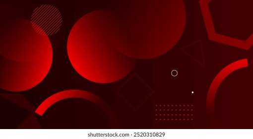 Abstractas fondo rojo con círculos superpuestos y Formas dinámicas para diseños modernos. Fondo geométrico rojo 