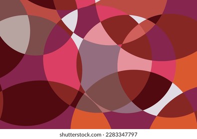 Resumen del fondo rojo con esferas superpuestas. Ilustración vectorial.