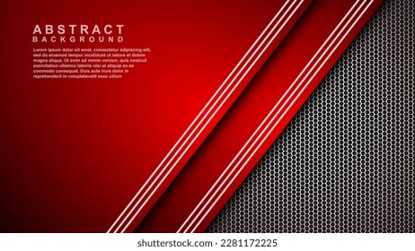 
Resumen de fondo rojo superposición de líneas blancas. ilustración vectorial