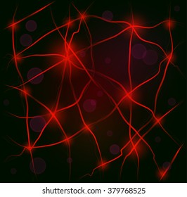 Abstract red background with a perspective. Vector illustration.