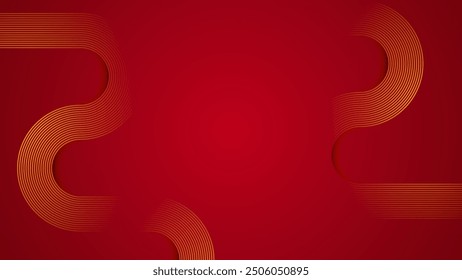 abstract red background presentation. elegant and luxury red background with golden line 