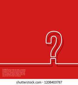 Abstract red background with question mark. Vector illustration.