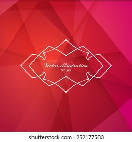 Abstract red background with realistic shadows. Retro Vintage Insignia and Logotype. Business Sign, Logo, Frame, Border and Other Design Element. EPS10.Template.