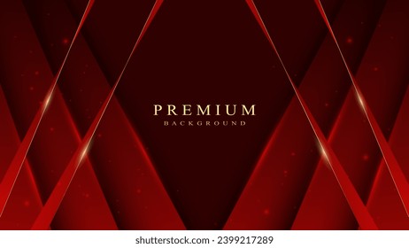 Abstract red background and ribbon decoration Vector illustration