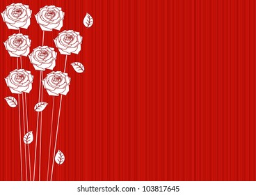 abstract red background with roses