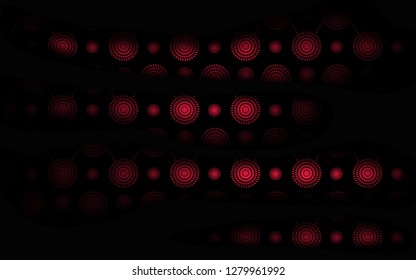 Abstract red background. Round patterns in the shade.