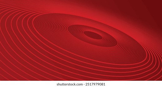 Abstract red background with shining curve lines. Modern shiny red gradient geometric circle lines pattern. vector