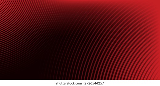 Fondo rojo Abstractas con líneas de curva brillantes. Patrón geométrico de línea circular eps 10