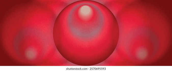 Abstract red background with a smooth, gradient texture. The background features a central sphere, enhancing the red background's depth. Abstract gradient circle pattern background vector