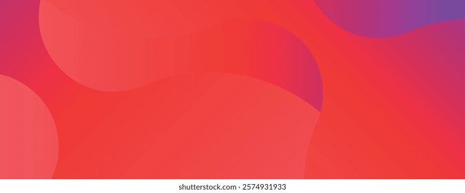 Abstract red background with smooth gradient waves. The background features red and purple hues with a soft, flowing texture. Vector. Gradient flowy background. Red background vector.