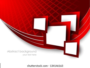 Abstract red background with squares