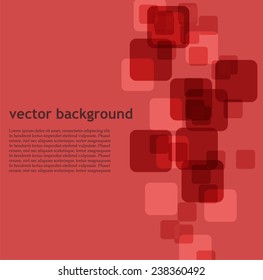 Abstract red background with squares