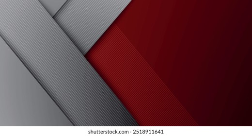 Fundo vermelho abstrato com listras. Banner horizontal mínimo do vetor.