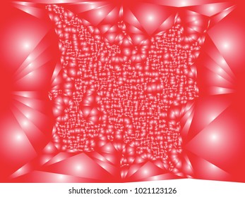 Abstract red background with surface curved like a lot of bubbles.  Bumpy texture. Vector clip art.