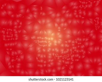 Abstract red background with surface curved like a lot of bubbles.  Bumpy texture. Vector clip art.