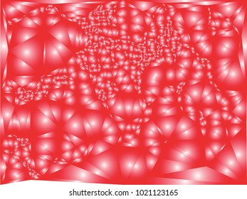 Abstract red background with surface curved like a lot of bubbles.  Bumpy texture. Vector clip art.