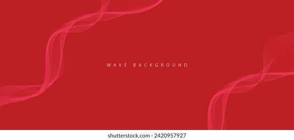Abstract red background vector background with waves