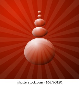 Abstract Red Background with Water Drops