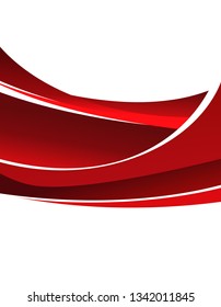 Abstract red background with wave - brochure design or flyer